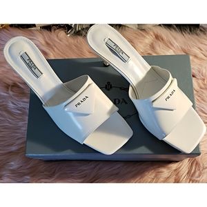Prada Mid Heel Mule Slides